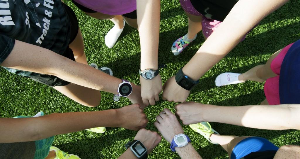 IT’S ABOUT TIME: Girls’ cross country team takes advantage of new rule allowing watches.