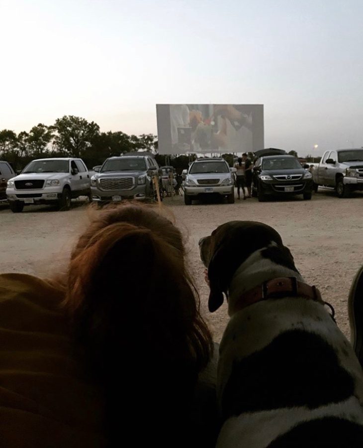 MOMENT TO REMEMBER: Kaitlyn Ford (12) is reminiscent of her nights spent at the Cascade Drive-In, now permanently closing down. Ford enjoyed being able to bring her pets along for the adventure. 