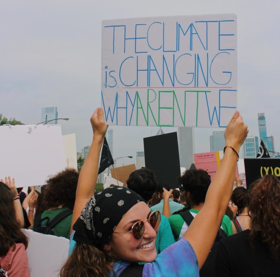 STRIKING FOR CHANGE: Maggie Lehnherr (12) attends the Chicago Climate March.