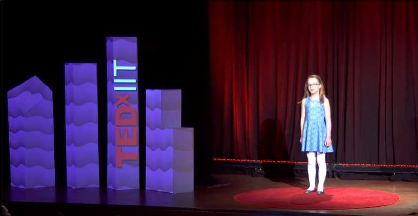 IN THE SPOTLIGHT: Kate Cesario (09) gives a TED Talk August 2016 at the age of 10. 