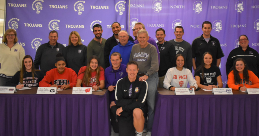 DGN senior athlete commits and their coaches on signing day November 13, 2019.