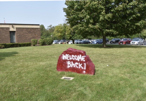 ROCKIN’ IT: Montini students were greeted back to school Aug. 17, using the new hybrid schedule. 