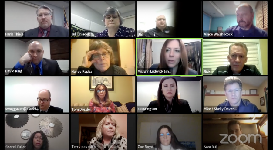 ZOOM MEETING: the members of the Board at last nights virtual meeting.