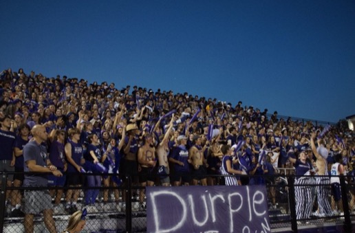 BACK IN A BIG WAY: N-Zone leaders had the student section packed Friday Night as the theme was Purple Out.
