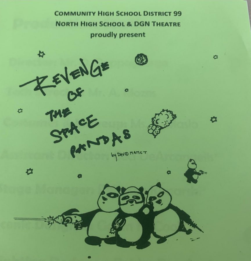 PLAYBILL: This years varsity play was Revenge of the Space Pandas, originally written by David Mamet as a family friendly comedy.