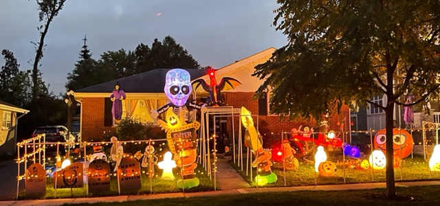 SPOOKY SPIRIT: Despite the DGN community’s mixed plans this Halloween, a level of anticipation and enthusiasm for the approaching holiday has arisen. As a result, a number of Downers Grove residents have decorated their homes with lights, and blow-up ghouls galore.
