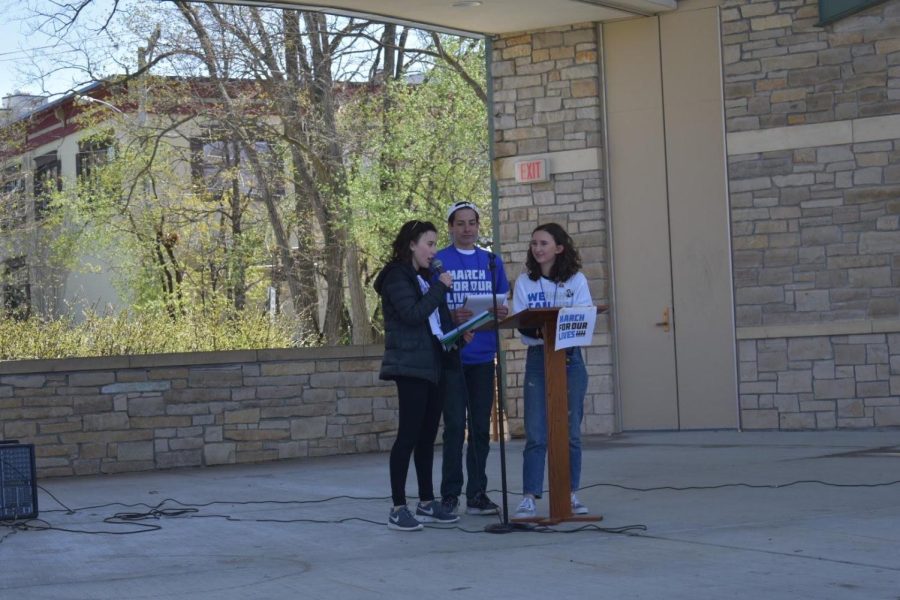 SPEAKING UP: Gwen shares a speech at the March for our Lives rally. Gwen was an active member and creator of the Downers Grove MFOL chapter.