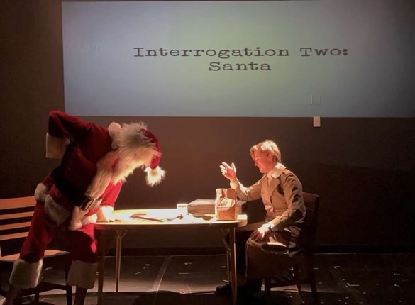 TOUGH QUESTIONS: Matthew Sirota and Nathan Farrero act out an interrogation scene. 