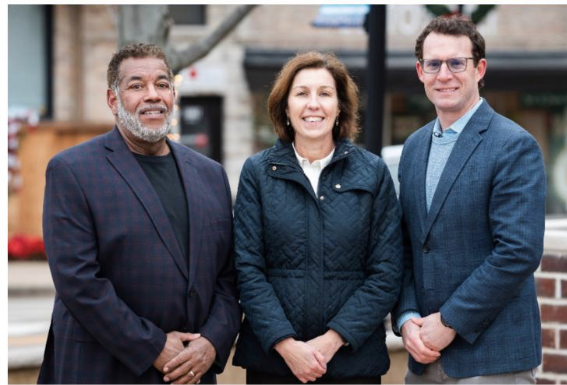 DOWNTOWN: Dawson, Casten, Renner pose in downtown Downers Grove. 