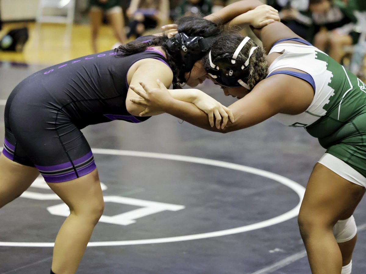 HEAD+TO+HEAD%3A+Natalia+Cruz-Arias+%2811%29+clashes++with+her+opponent+at+a+girls%E2%80%99+wrestling+meet+against+Glenbard+West+Nov.+30.
