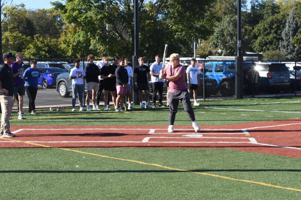 UP TO BAT: Senior Jack Brindl steps up to hit the ball. 