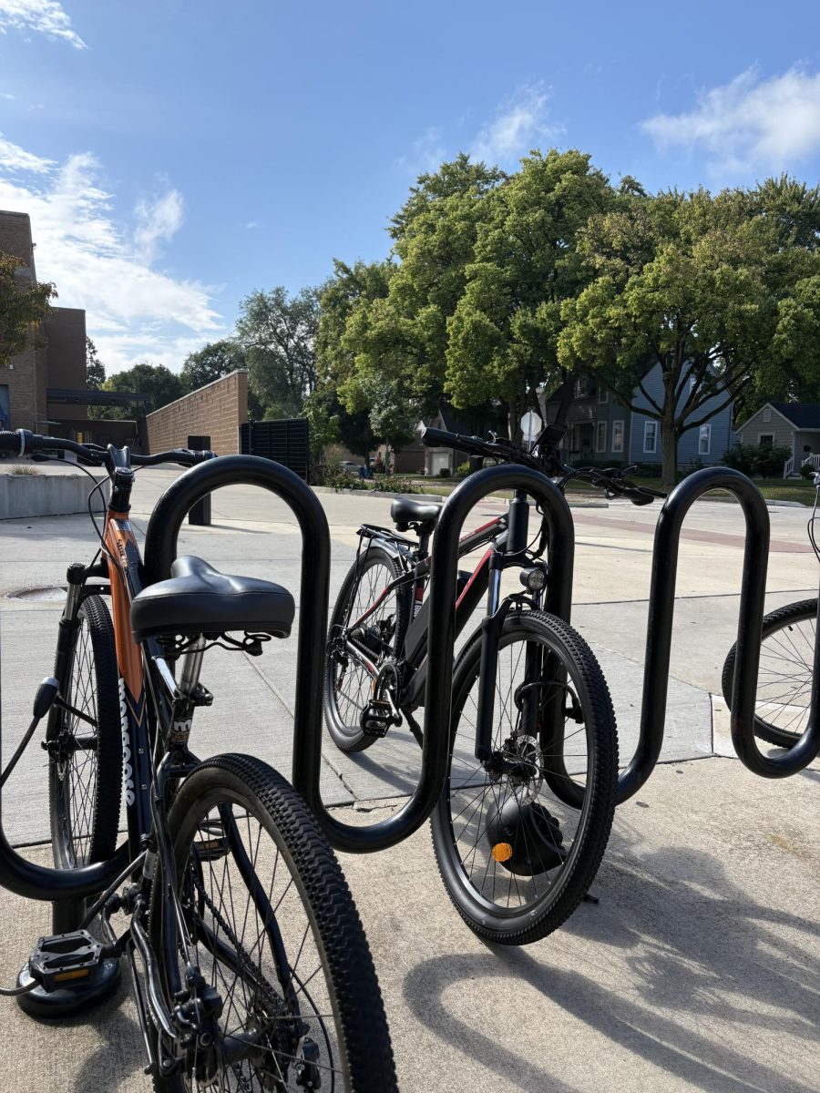 Riding in Style: Students park their bikes outside of Prince Street entrance.
Photo by Josephine Carlson